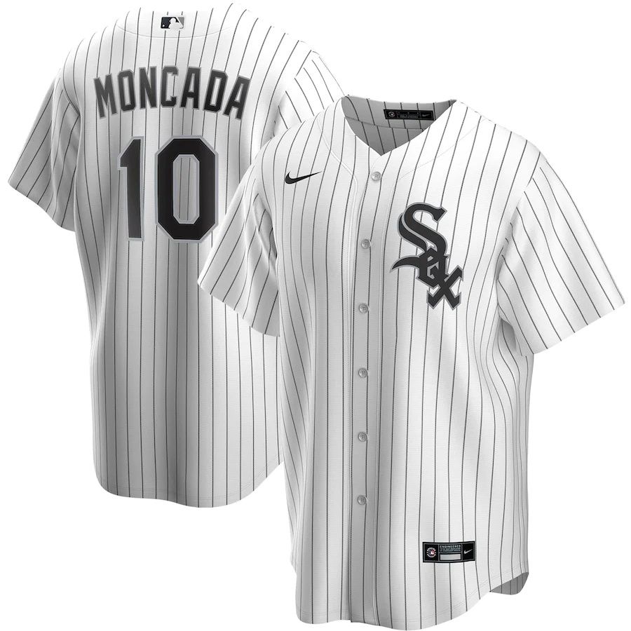 Mens Chicago White Sox #10 Yoan Moncada Nike White Home Replica Player Name MLB Jerseys